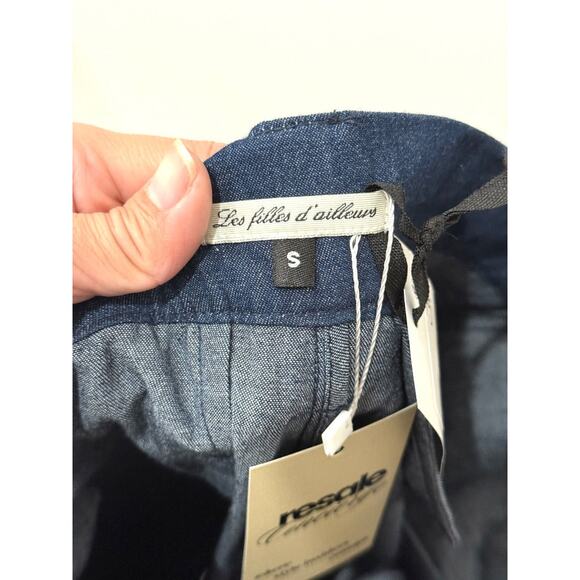 NWT Les Filles D'ailleurs High Rise Wide Leg Palazoo Jeans Dark Blue Women's S - Picture 5 of 5